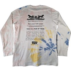Levi’s Tie Dye Multicoloured Long Sleeve T Shirt Back Print Men’s Uk Size Medium
