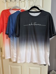 Lot Of 4 “Whatever” Ombre Short-Sleeve Shirts -Black Blue Red And Beige