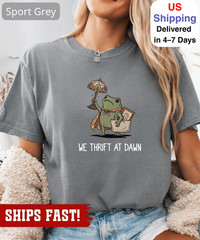 We Thrift At Dawn Shirt, Funny Frog Meme Thrifting Tee, Thrift Lover TShirt, Vin