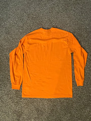 Set 3 pieces. Gildan Heavy Cotton Long Sleeve T-Shirt Safety Orange Unisex