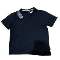 ⭐️BOSS Tiburt X Men Slim L Black minimalist brand collar in luxury soft cotton.
