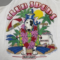 1980s Club Spuds Mackenzie Bud Light Promo Tank w/ Dog on a vacation