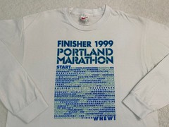 Vintage 1990s 1999 Nike Portland Marathon Race Finisher Long Sleeve T-Shirt, M L