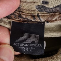 Vintage Ace Sportswear Advantage Camo Shirt Men XL Mock Neck Made In USA Gorpcoe