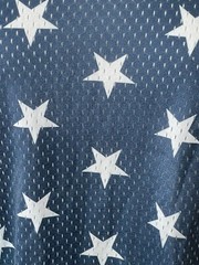 No Boundaries Mens Shirt Medium 38-40 Stretch Active Red White Blue Stars