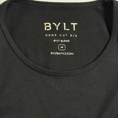 BYLT Drop Cut Short Sleeve T-Shirt Black Mens Size M Premium Basics Athletic Fit