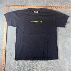 Nike Team Livestrong T-Shirt Mens Large Black Lance Armstrong Foundation Cotton
