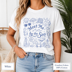 Meet Me by the Sea Shirt, Coastal Comfort Colors Tee, Beach Graphic T-Shirt