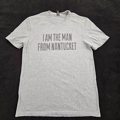 I am the Man From Nantucket Funny Gray Short Sleeve Cotton Blend T-Shirt Men’s L