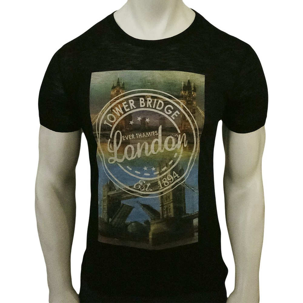 NWT LONDON ENGLAND MEN’S BLACK CREW NECK SHORT SLEEVE T-SHIRT SIZE M