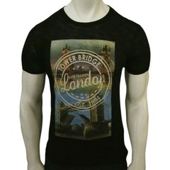 NWT LONDON ENGLAND MEN’S BLACK CREW NECK SHORT SLEEVE T-SHIRT SIZE M