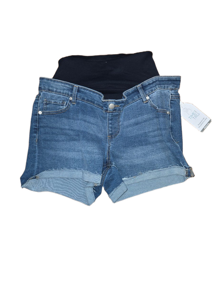 Maternity Roll Cuff Denim Shorts Medium Wash L