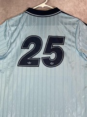 Adidas Originals Oasis Jacquard Jersey Mens Medium Blue Striped Soccer Shirt NWT