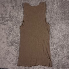 Fruit of the Loom Tank Top Brown Ribbed Lettuce Hem Basic Shirt XL