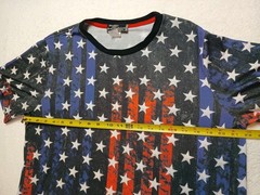BROOKLYN CROSSING T-Shirt Mens XL Gray Distressed American Flag Short Sleeve
