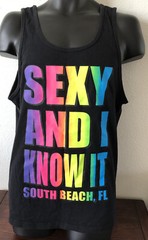 VTG. SEXY & I KNOW IT SOUTH BEACH FLORIDAMen’s Sleeveless Muscle GYM RARE Tank M