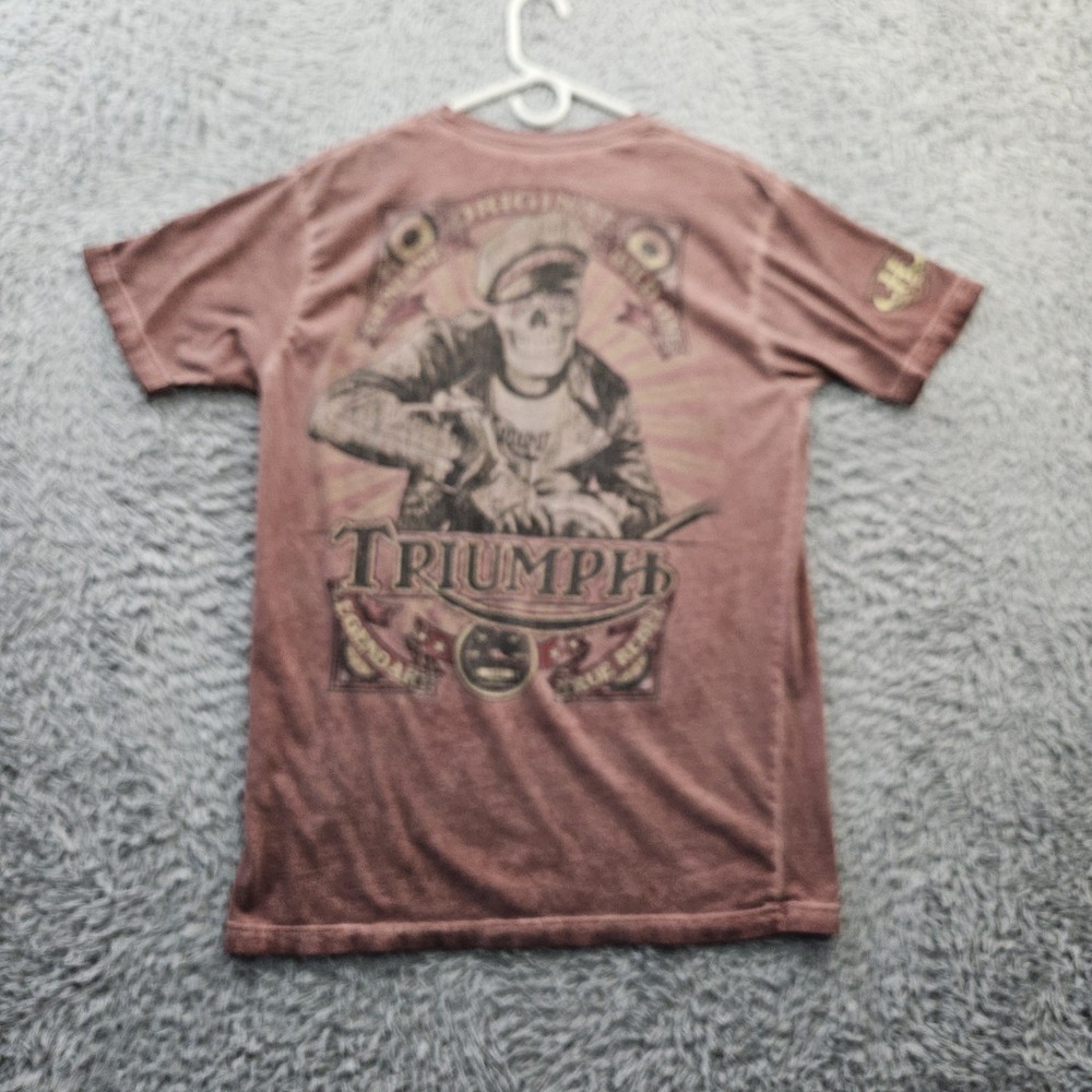 Triumph Motorcycles T Shirt Men Medium Embroidered Double Sided