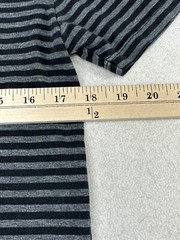 Request Men’s T-Shirt Black Striped Short Sleeve Size Petite P