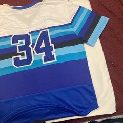 Baseball Jersey Star Multi Blue Size XXL Brand New With Tags