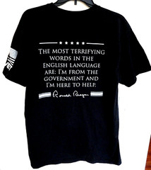 MENS’ OP1VET SHIRT*L*Black*Ronald Reagan Quote*”I’m From the Government”