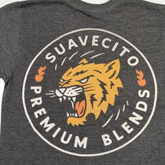 Suavecito Youth Graphic T-Shirt Size Small Gray Tiger Premium Blends Print