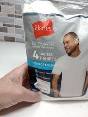 Hanes Ultimate Comfortblend T-Shirts 4 Pack Men’s Size Small White Tagless