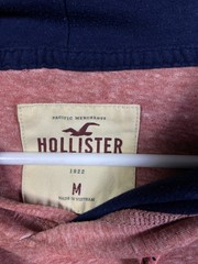 Hollister California Men’s Red Hooded Tshirt Medium Surf Beach Lightweight EUC!