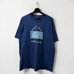 Vintage Y2K Life Is Crap Beer Parody Joke Humor T-shirt Men’s Size: Large Blue