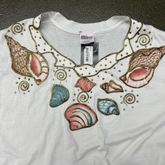 Vintage Hanes Heavyweight Size XL Seashells Graphic Tee Shirt