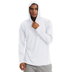 Mens UPF 50+ Hoodie Long Sleeve Outdoor Sun Shirts Hiking Fishing Team Work Tops