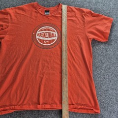 NIke Basketball T Shirt Mens XXL Orange 5 Spots Short Sleeve Graphic Tee