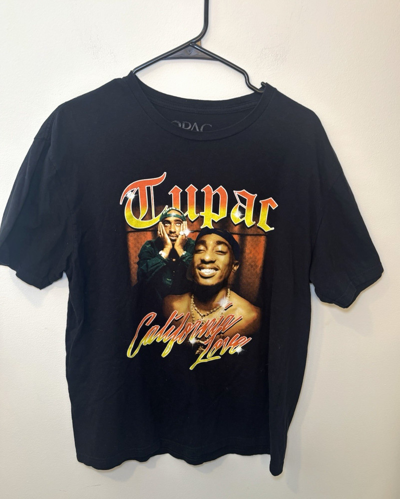 Tupac 2 Pac California Love T-Shirt Black Size L Cotton