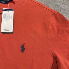 Polo Ralph Lauren Shirt Mens Small Red Featherweight Mesh Henley Tee T-Shirt