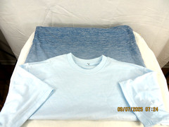UNBRANDED SZ M NWOT Polyest/Cotton Men’s 3 Tone Marled Blue Crew Neck T- Shirt