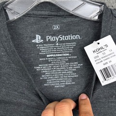 Ripple Junction T-Shirt Mens 2XL Gray Play Station Graphic Gamer Retro Casual