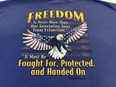 Patriotic Ronald Reagan Freedom Quote 3XL Eagle Flag Gildan Blue Graphic Tshirt