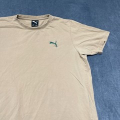 Puma Better Essentials T-Shirt Mens 2XL Beige Spell Out Graphic Everyday Wear