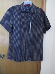 Modern Fit Silver Stone collection shirt short sleeve XL men Polka dot NWT $129