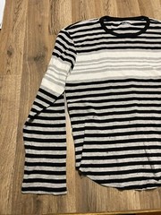 Carbon Shirt, Men’s Size XXL, White Gray Black, Striped, Long Sleeve