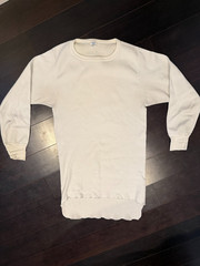 Vintage 80s Hanes American Sportsman Thermal Shirt Mens 2XL Waffle Knit White