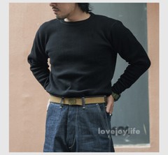 Non Stock Waffle Thermal Shirt 400g Heavyweight Fall Winter Long Sleeve Basic Sh