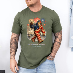 Patriotic Bigfoot Firework 1776 2026 Gifts for Men Women T-Shirt