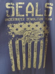 US Navy Seals Underwater Demolition Team Tshirt Blue 2XL Approx 34×24