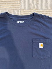 Carhartt Pocket T Shirt Mens 2XL Tall Navy Blue Loose Fit Workwear Heavyweight