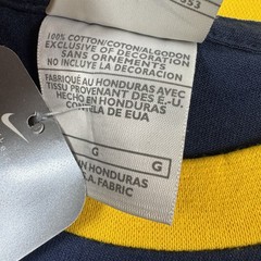 VTG Nike NWT 2003 Navy/Yellow Embroidered Logo Ringer Swoosh T-Shirt Mens L Rare
