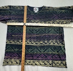 Vintage 90s East Beach Club All Over Print AOP Tribal Elephant Tee Mens XL