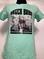 Dutch Bros Coffee T- Shirt Large green Peace Sign Flower Power Hippie Love Work