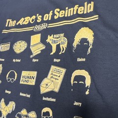 The ABC’s of Seinfeld Tshirt (Size Large) Black Gildan 90s TV Show