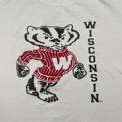Vintage 90s University of Wisconsin Badger Shirt 2XL 26×28 White