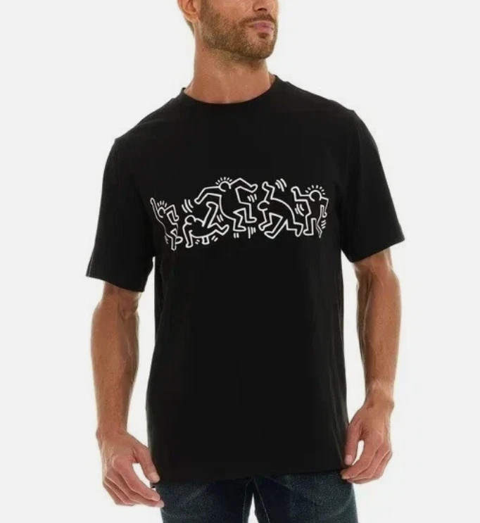 Keith Haring Men’s Graphic Tee, Black XXL XXLarge